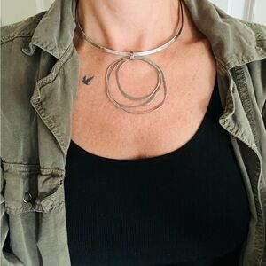 SILPADA Sterling Full Circle Hammered Pendant On Silver Choker